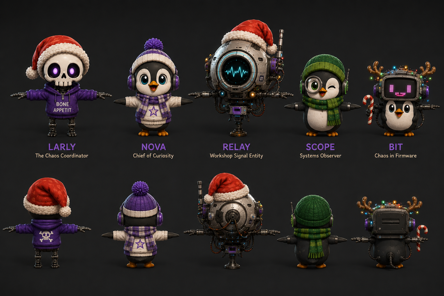 T-pose character lineup